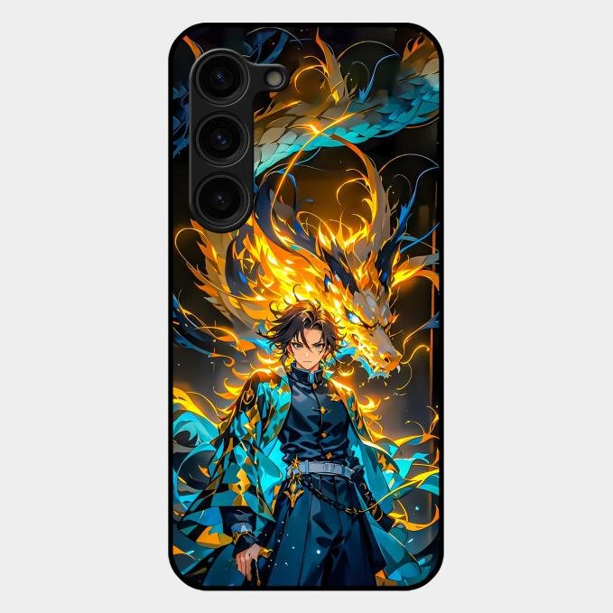 Fire Soul Tanjiro Glass Case Cover For Samsung Galaxy S23 Plus 5G
