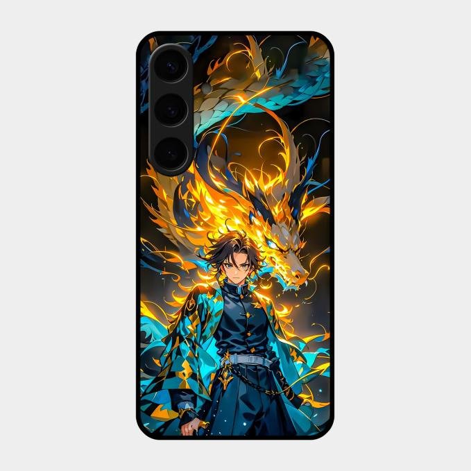 Fire Soul Tanjiro Glass Case Cover For Samsung Galaxy S24 Plus 5G