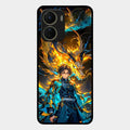 Fire Soul Tanjiro Glass Case Cover For Vivo T2X 5G