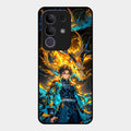 Fire Soul Tanjiro Glass Case Cover For Vivo T4X 5G