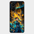 Fire Soul Tanjiro Glass Case Cover For Vivo V29E 5G