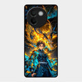 Fire Soul Tanjiro Glass Case Cover For Vivo V30E 5G