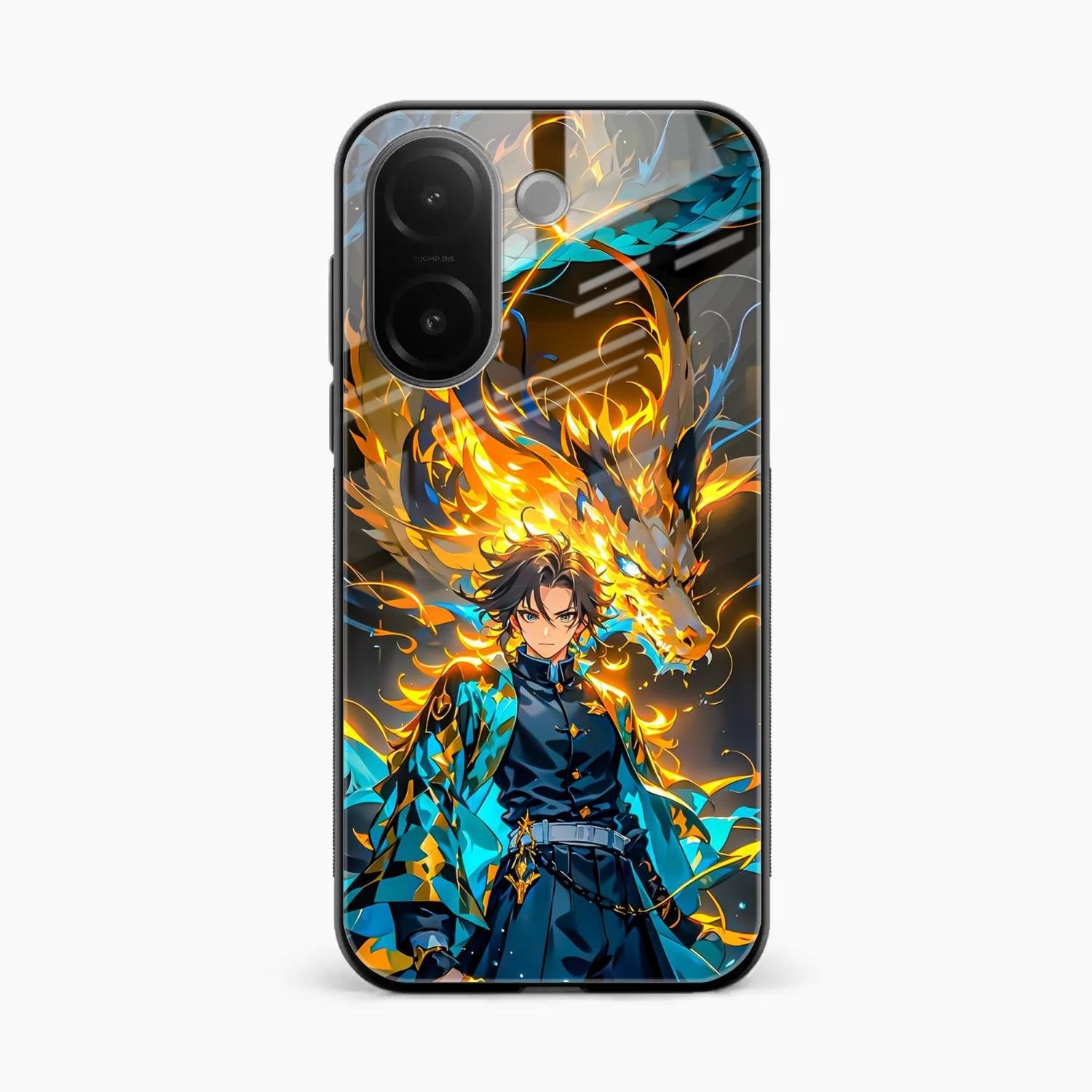 Fire Soul Tanjiro Glass Case Cover For Vivo V60e 5G