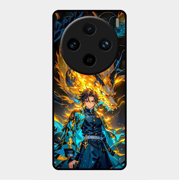 Fire Soul Tanjiro Glass Case Cover For Vivo X100 Pro 5G