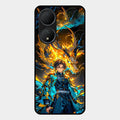 Fire Soul Tanjiro Glass Case Cover For Vivo Y100A 5G