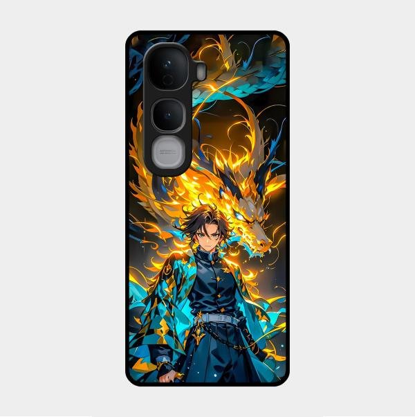 Fire Soul Tanjiro Glass Case Cover For Vivo Y400 Pro 5G