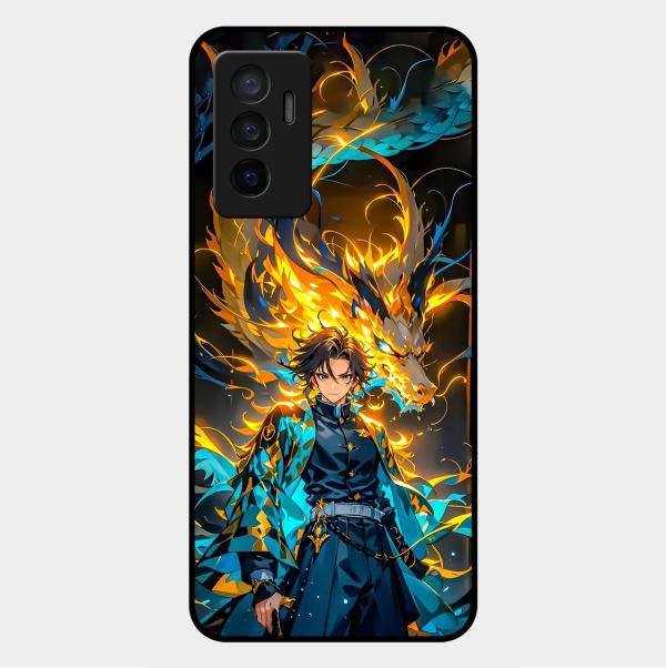 Fire Soul Tanjiro Glass Case Cover For Vivo Y75 4G