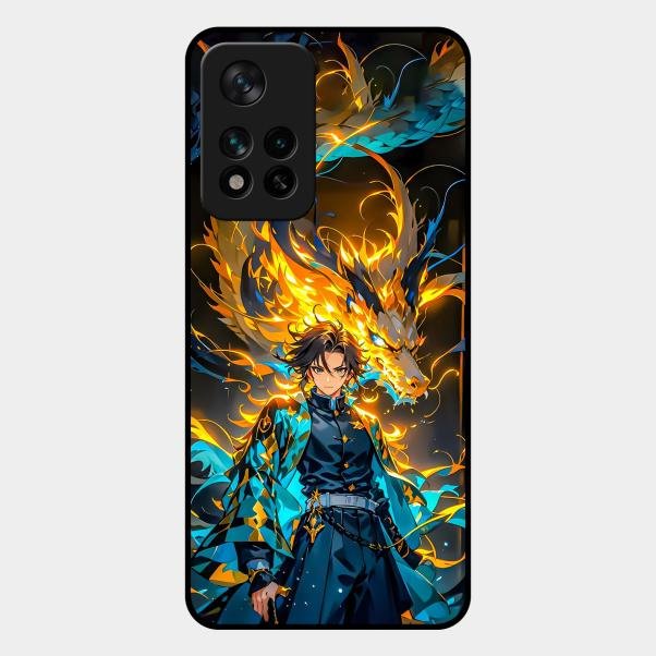 Fire Soul Tanjiro Glass Case Cover For Xiaomi 11I 5G