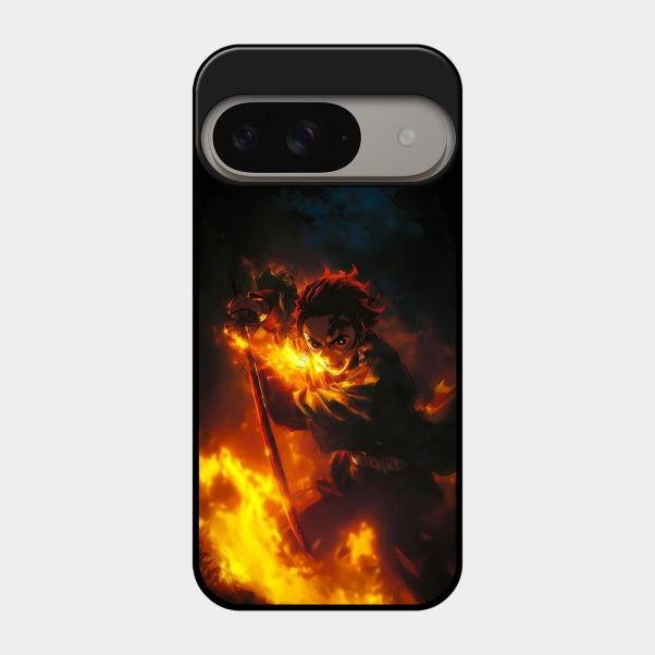 Flame Eyes Glass Case Cover For Google Pixel 9 5G
