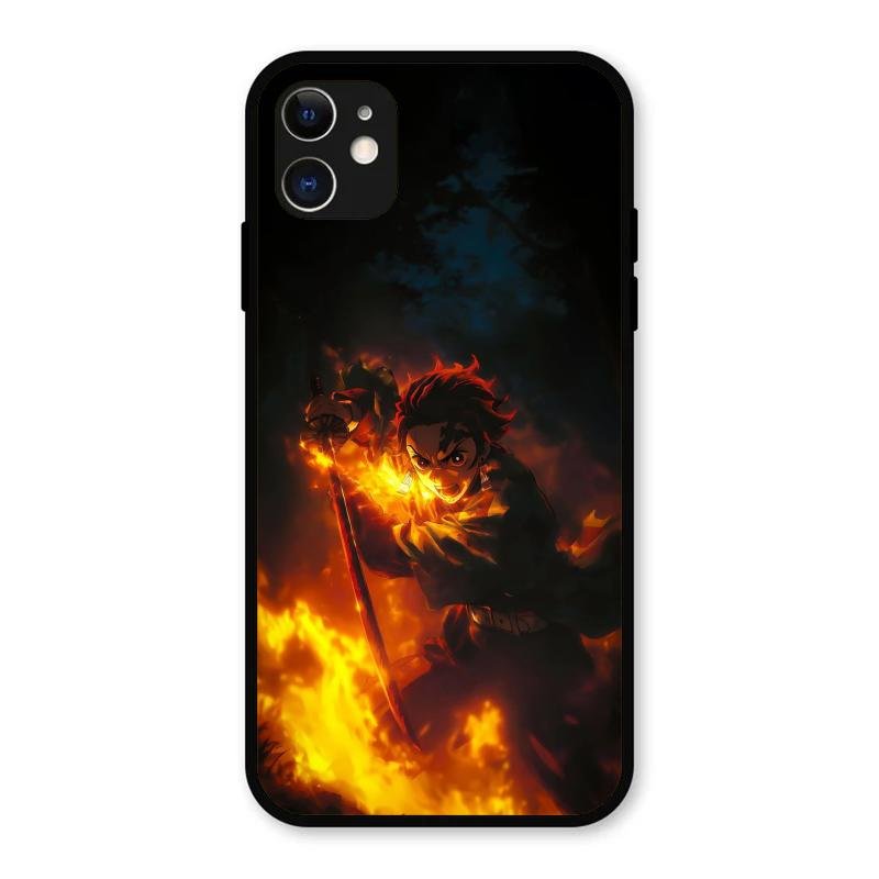 Flame Eyes Glass Case Cover For iPhone 11