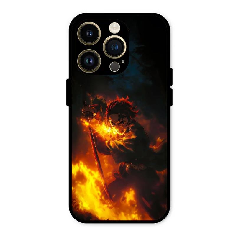 Flame Eyes Glass Case Cover For iPhone 14 Pro