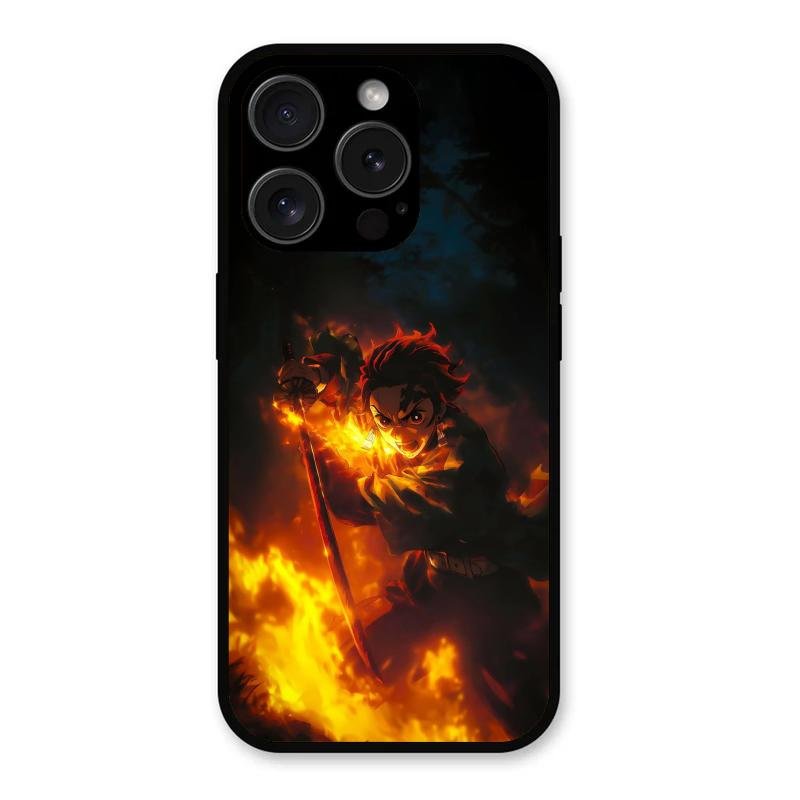 Flame Eyes Glass Case Cover For iPhone 15 Pro Max