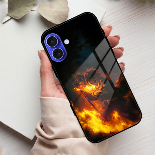 Flame Eyes Glass Case Cover For iPhone