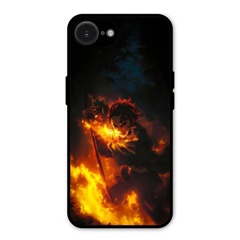 Flame Eyes Glass Case Cover For iPhone 16e