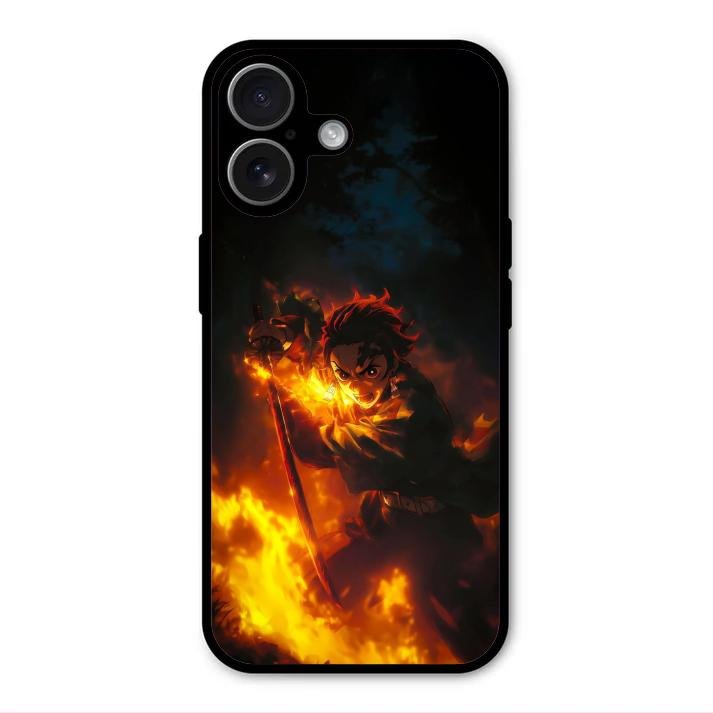 Flame Eyes Glass Case Cover For iPhone 17