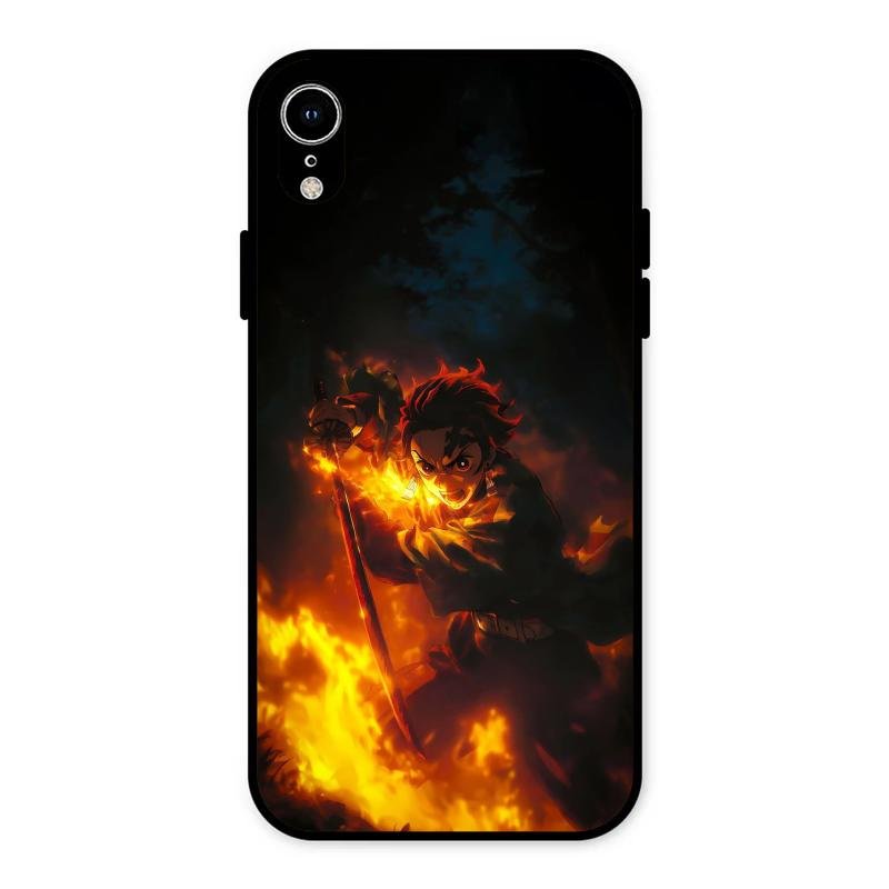 Flame Eyes Glass Case Cover For iPhone XR