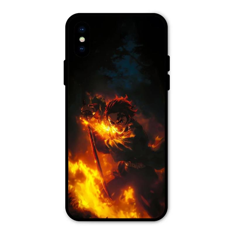 Flame Eyes Glass Case Cover For iPhone XS