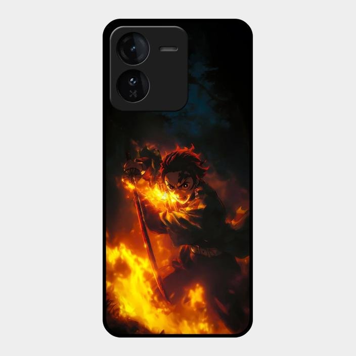 Flame Eyes Glass Case Cover For Iqoo Z9 5G