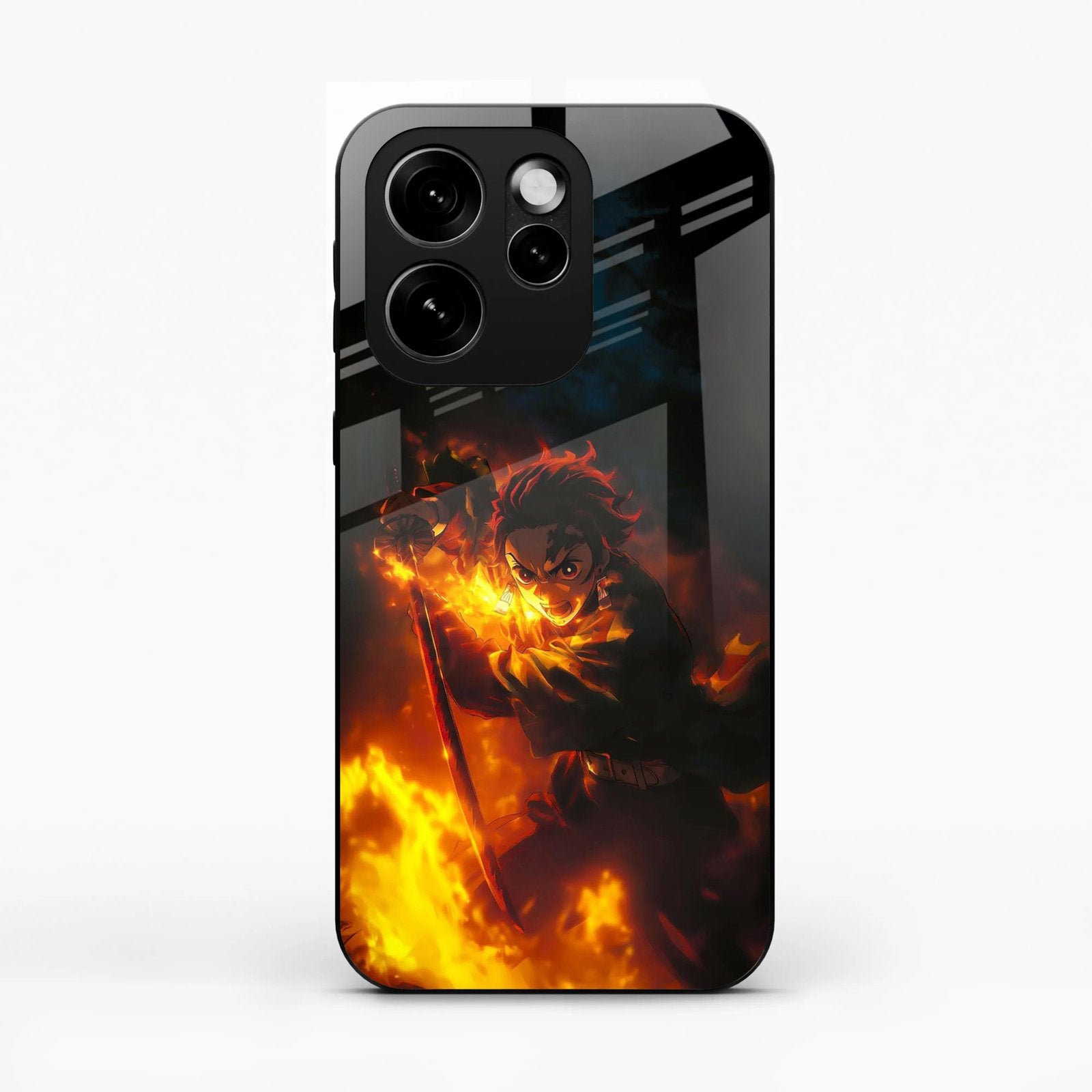 Flame Eyes Glass Case Cover For Oppo Reno 15C 5G