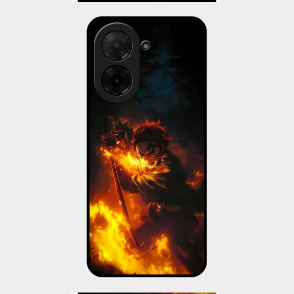 Flame Eyes Glass Case Cover For Poco C71