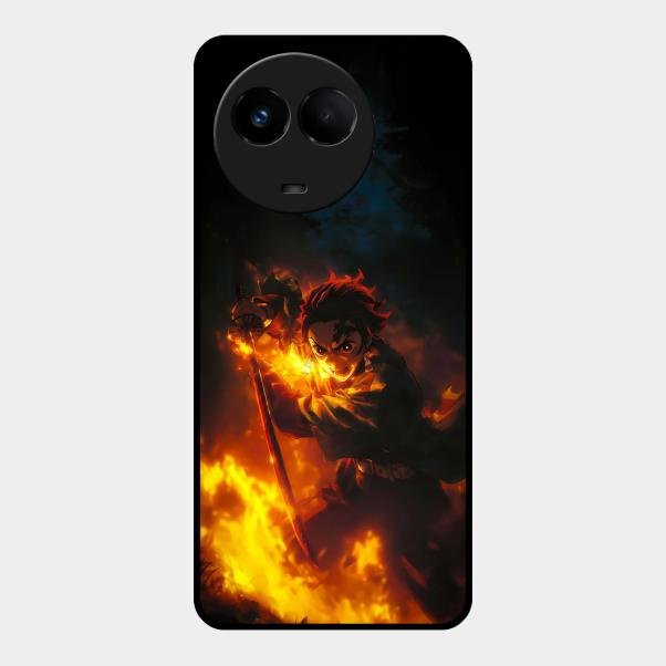 Flame Eyes Glass Case Cover For Realme 11 5G