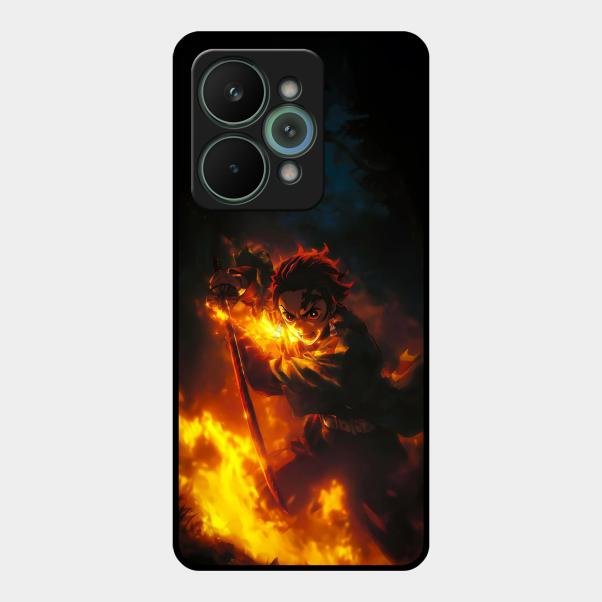 Flame Eyes Glass Case Cover For Realme 15 Pro 5G