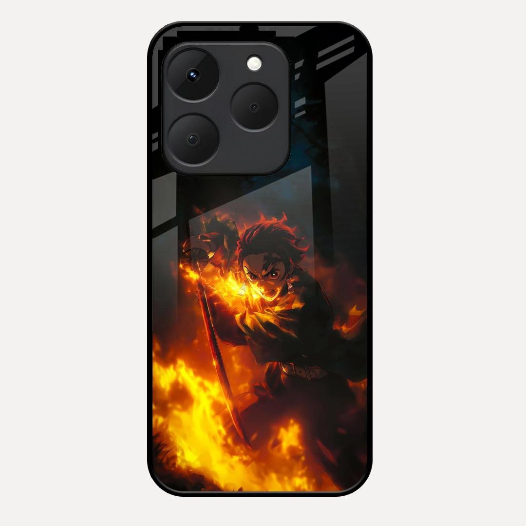 Flame Eyes Glass Case Cover For Realme 15T 5G