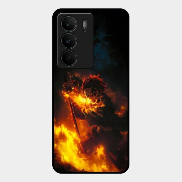 Flame Eyes Glass Case Cover For Realme C75 5G