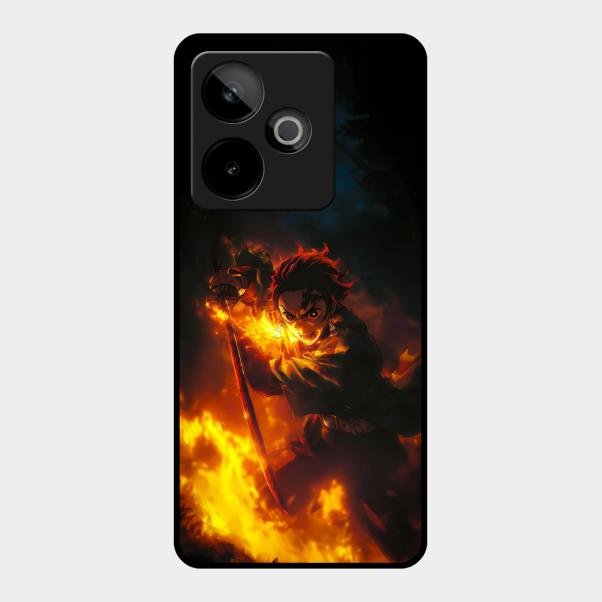 Flame Eyes Glass Case Cover For Realme Gt 7 5G