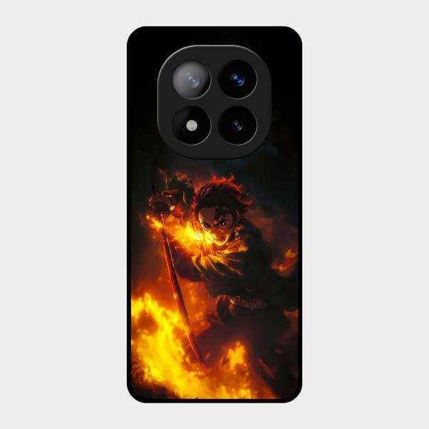 Flame Eyes Glass Case Cover For Redmi Note 14 Pro Plus 5G
