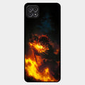 Flame Eyes Glass Case Cover For Samsung Galaxy F42 5G