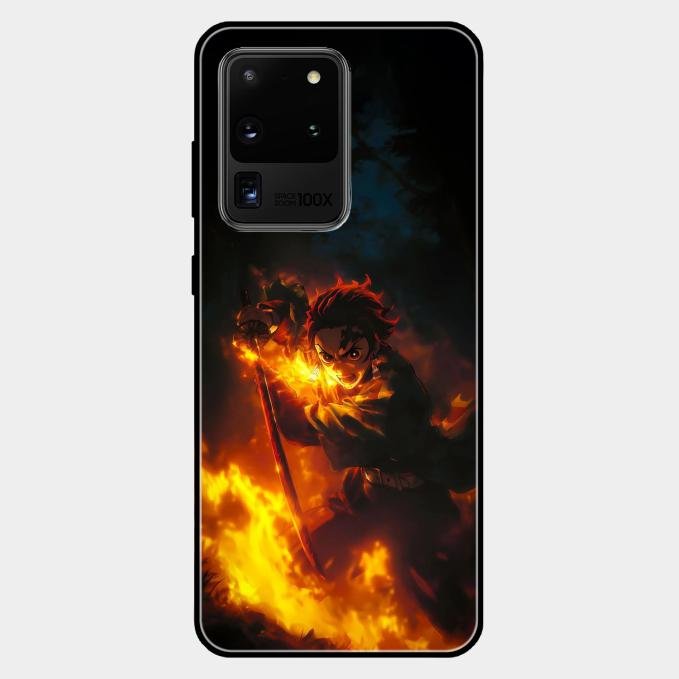 Flame Eyes Glass Case Cover For Samsung Galaxy S20 Ultra