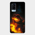 Flame Eyes Glass Case Cover For Vivo X60 5G