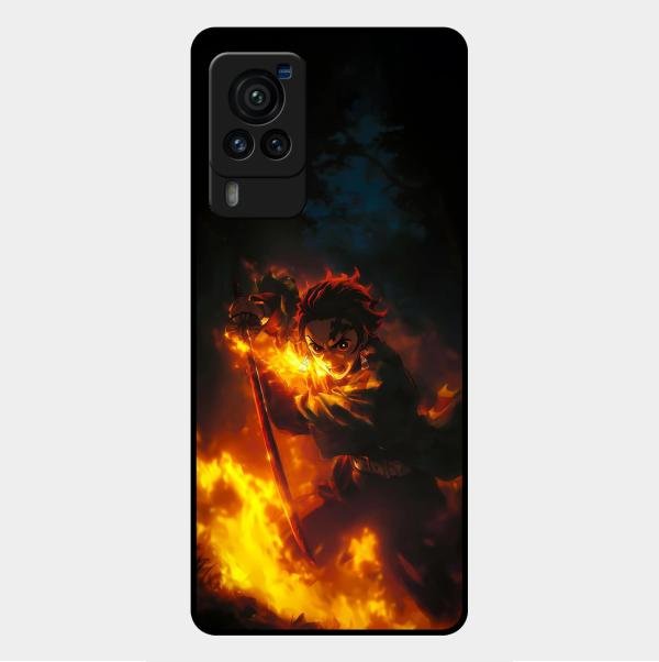 Flame Eyes Glass Case Cover For Vivo X60 Pro 5G
