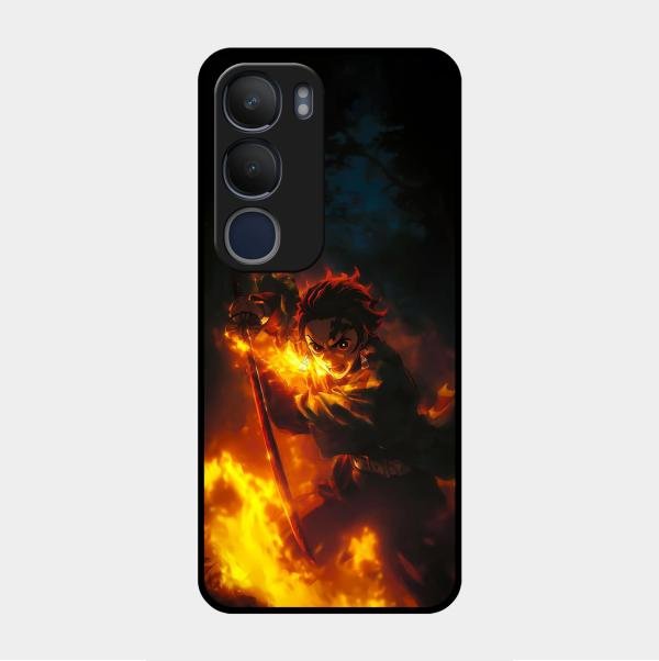 Flame Eyes Glass Case Cover For Vivo Y29 5G