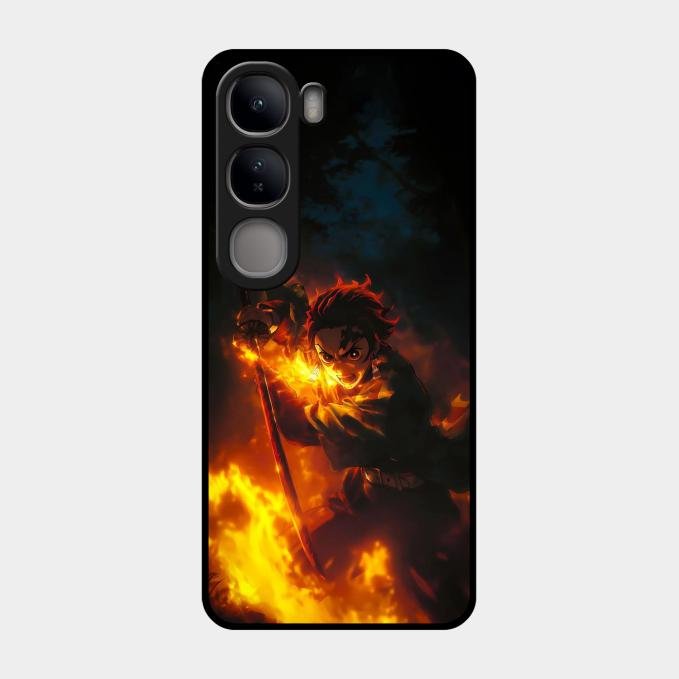 Flame Eyes Glass Case Cover For Vivo Y300 5G