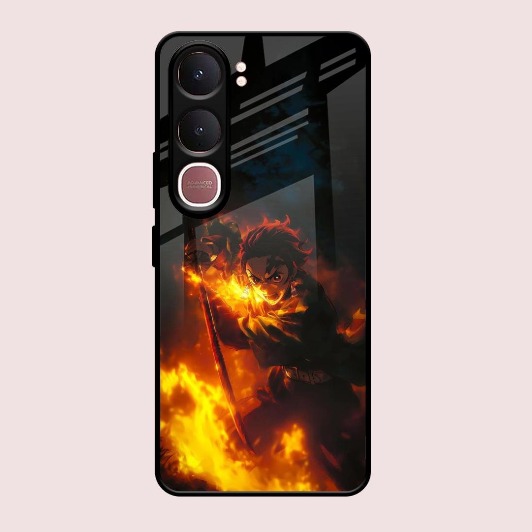 Flame Eyes Glass Case Cover For Vivo Y31 5G