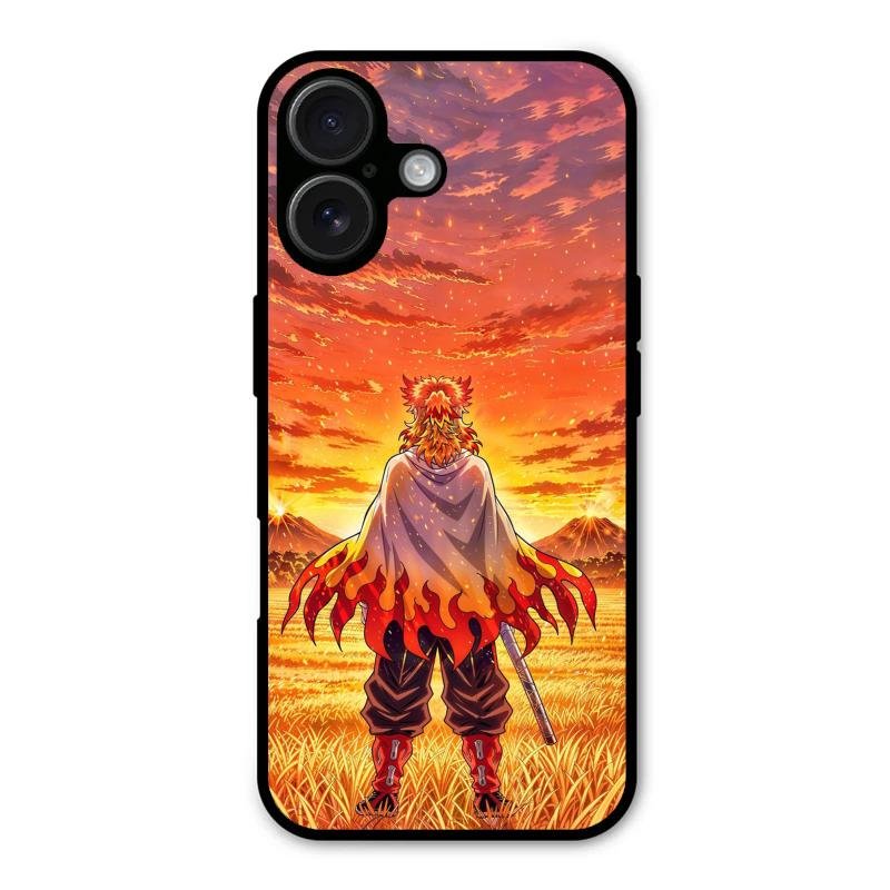 Flame Hero Glass Case Cover For iPhone 16 Plus