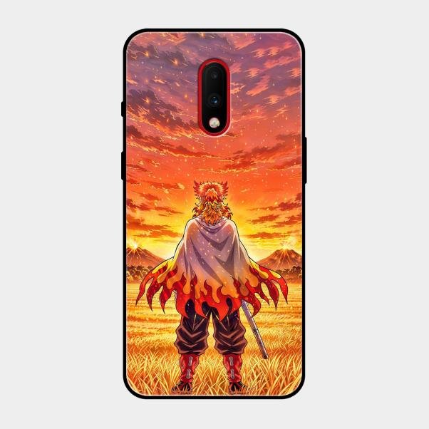 Flame Hero Glass Case Cover For Oneplus 7