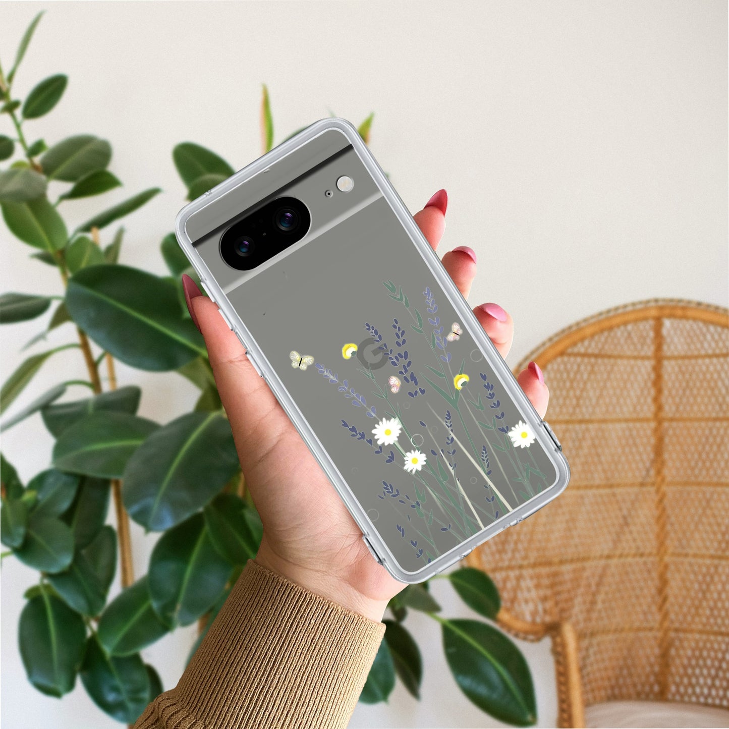Floral Bush Transparent Silicon Case For Google