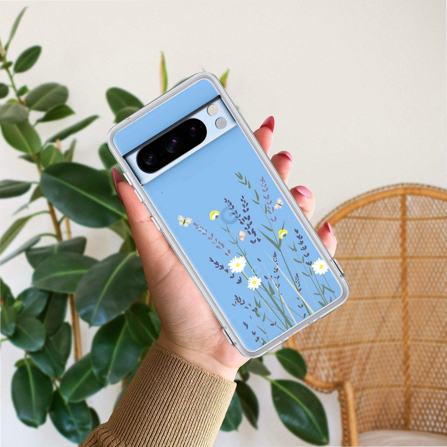 Floral Bush Transparent Silicon Case For Google