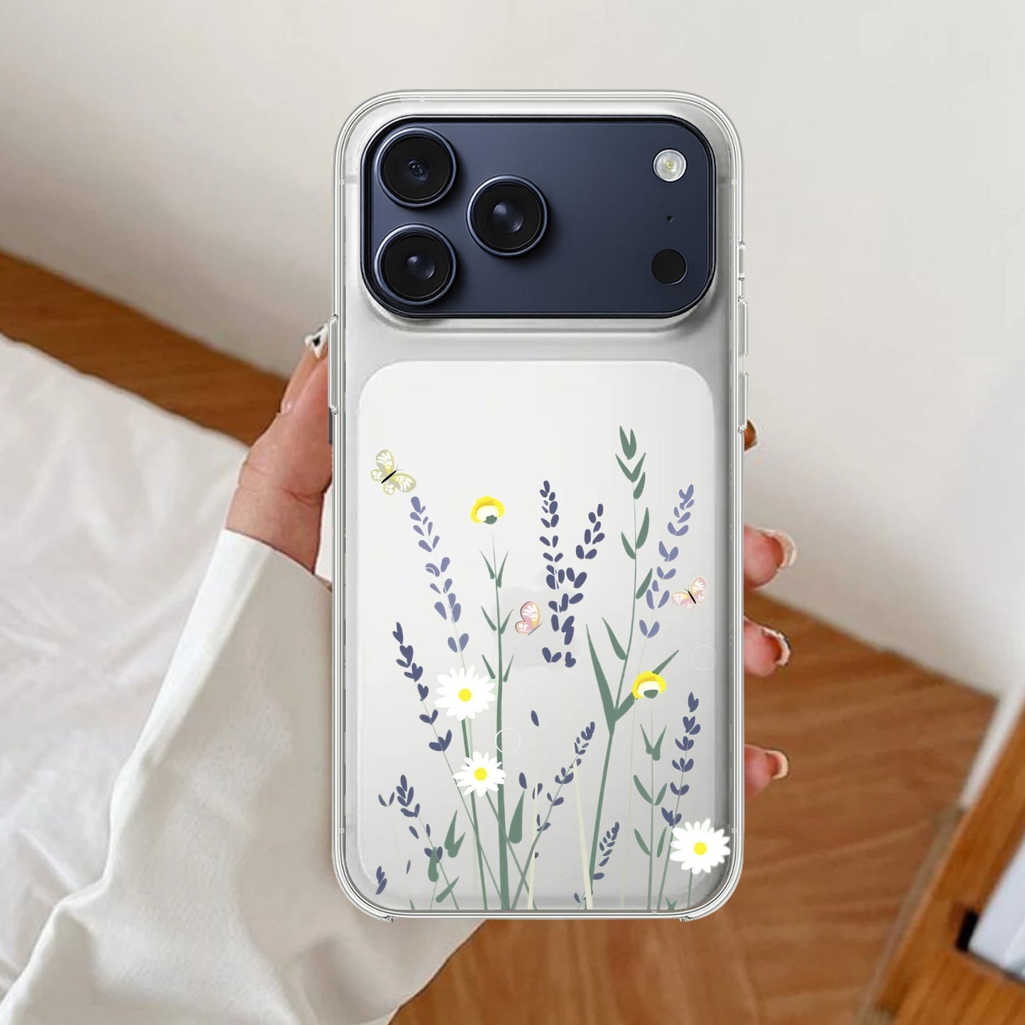 Floral Bush Transparent Silicon Case For iPhone