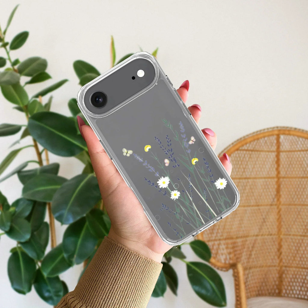 Floral Bush Transparent Silicon Case For iPhone 13