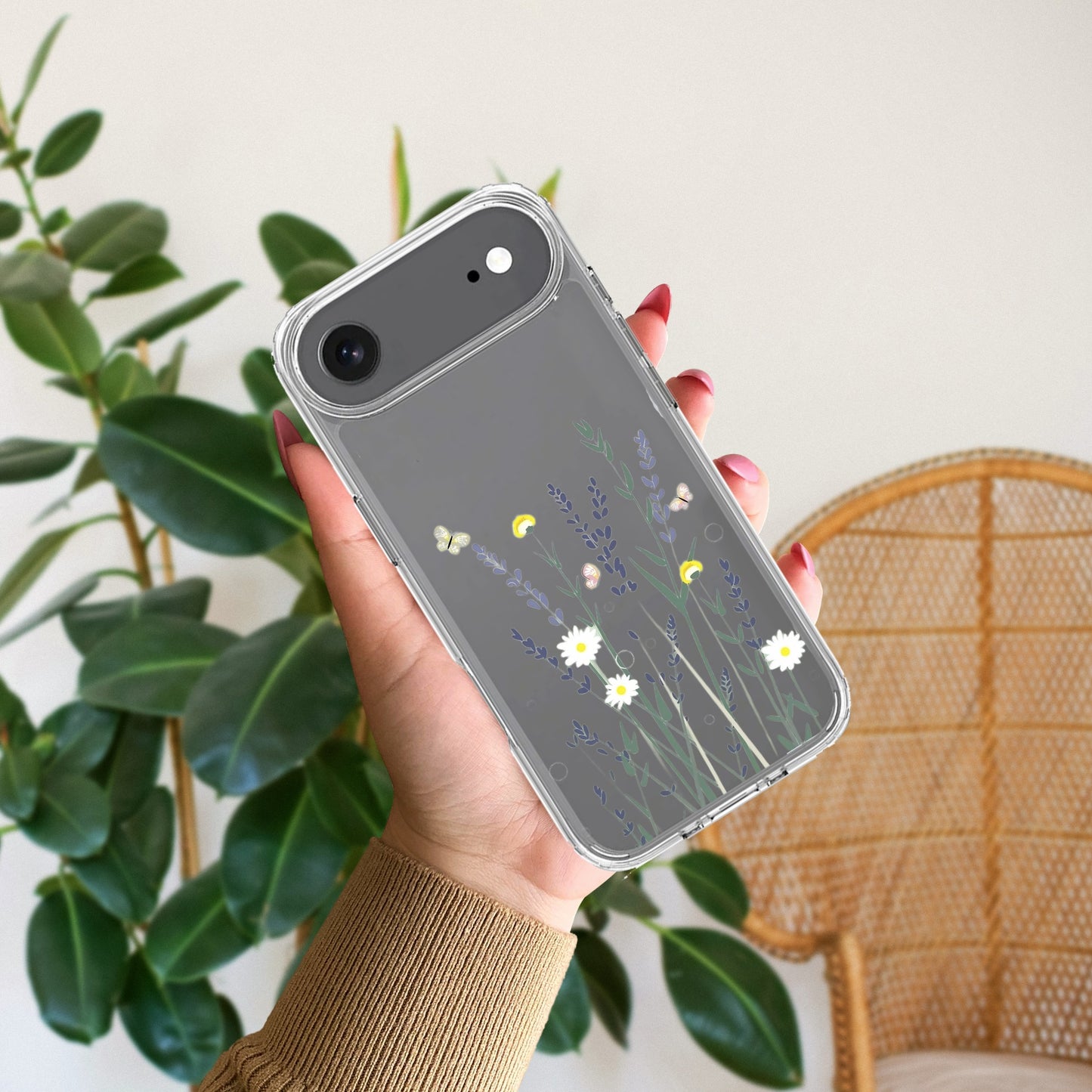 Floral Bush Transparent Silicon Case For iPhone