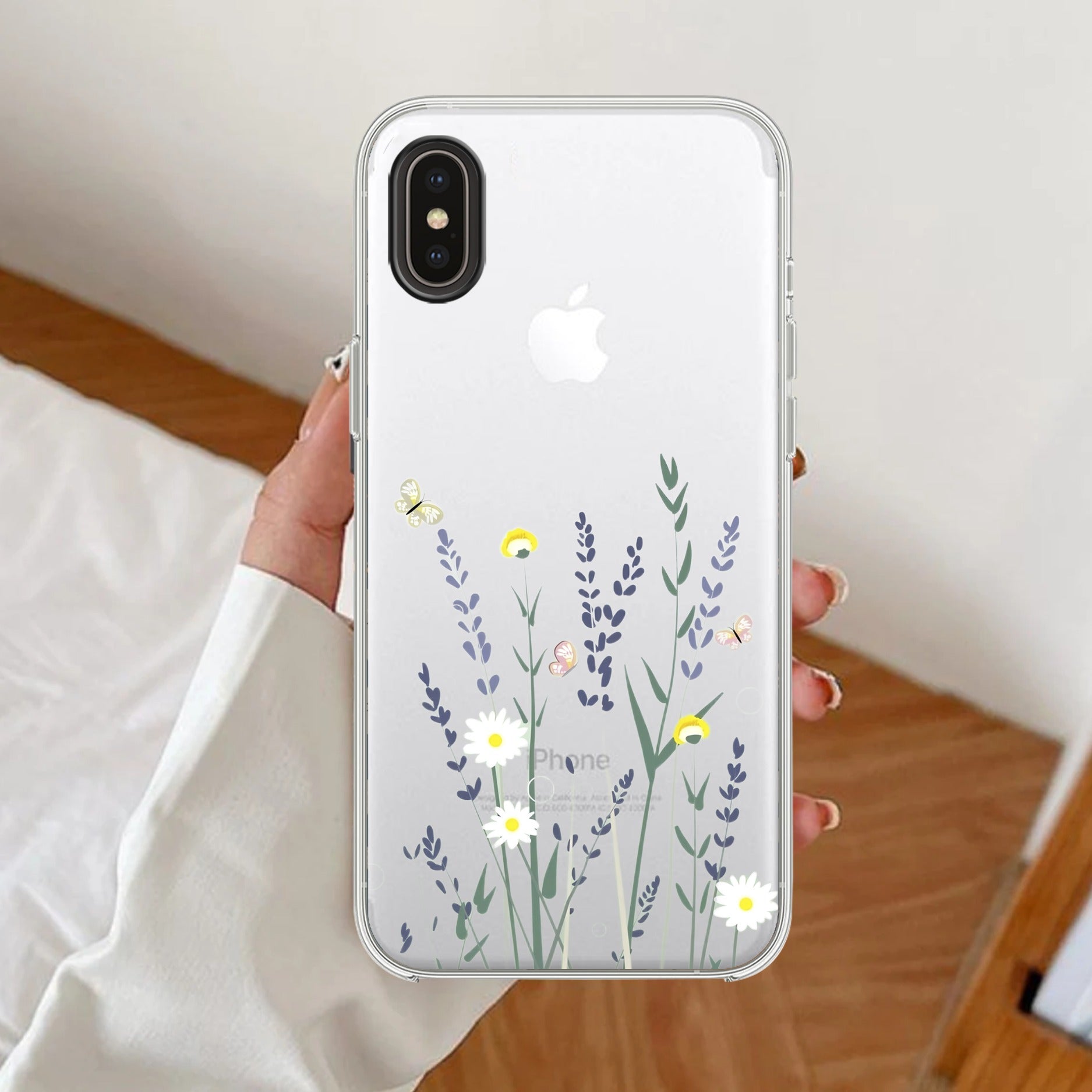 Floral Bush Anti Yellow Clear Case For iPhone XR