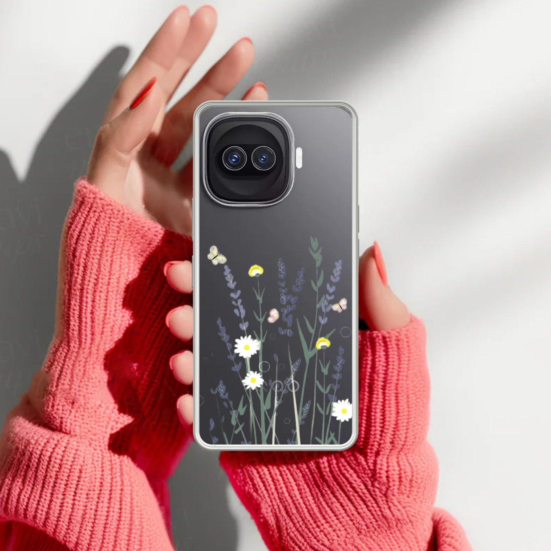 Floral Bush Transparent Silicon Case For iQOO