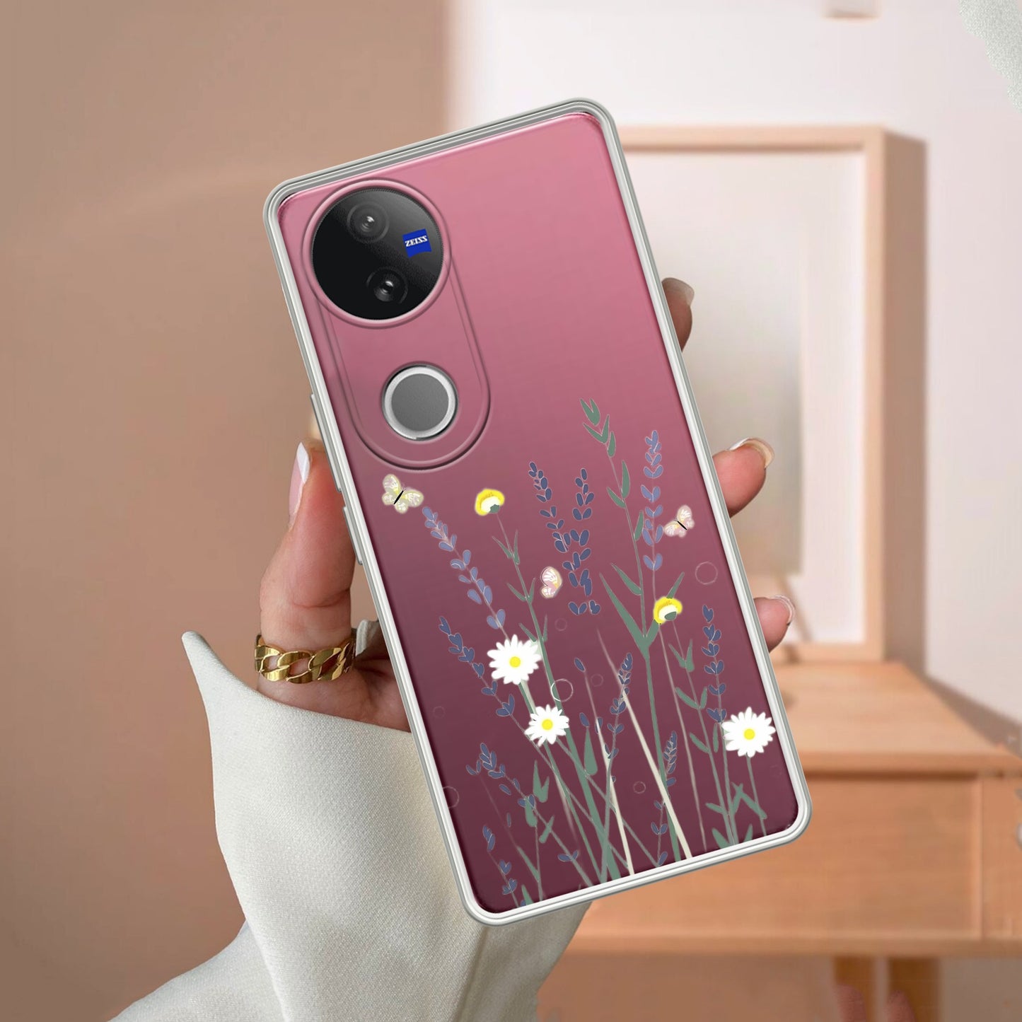Floral Bush Transparent Silicon Case For iQOO