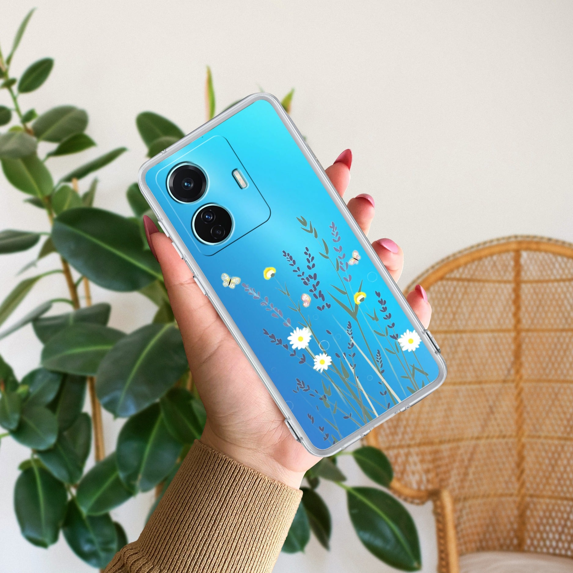 Floral Bush Transparent Silicon Case For iQOO Z6 Pro 5G