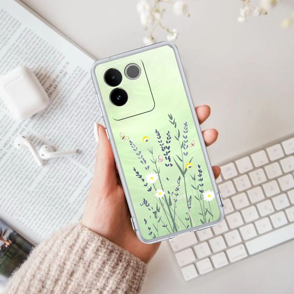 Floral Bush Transparent Silicon Case For iQOO Z7 Pro 5G