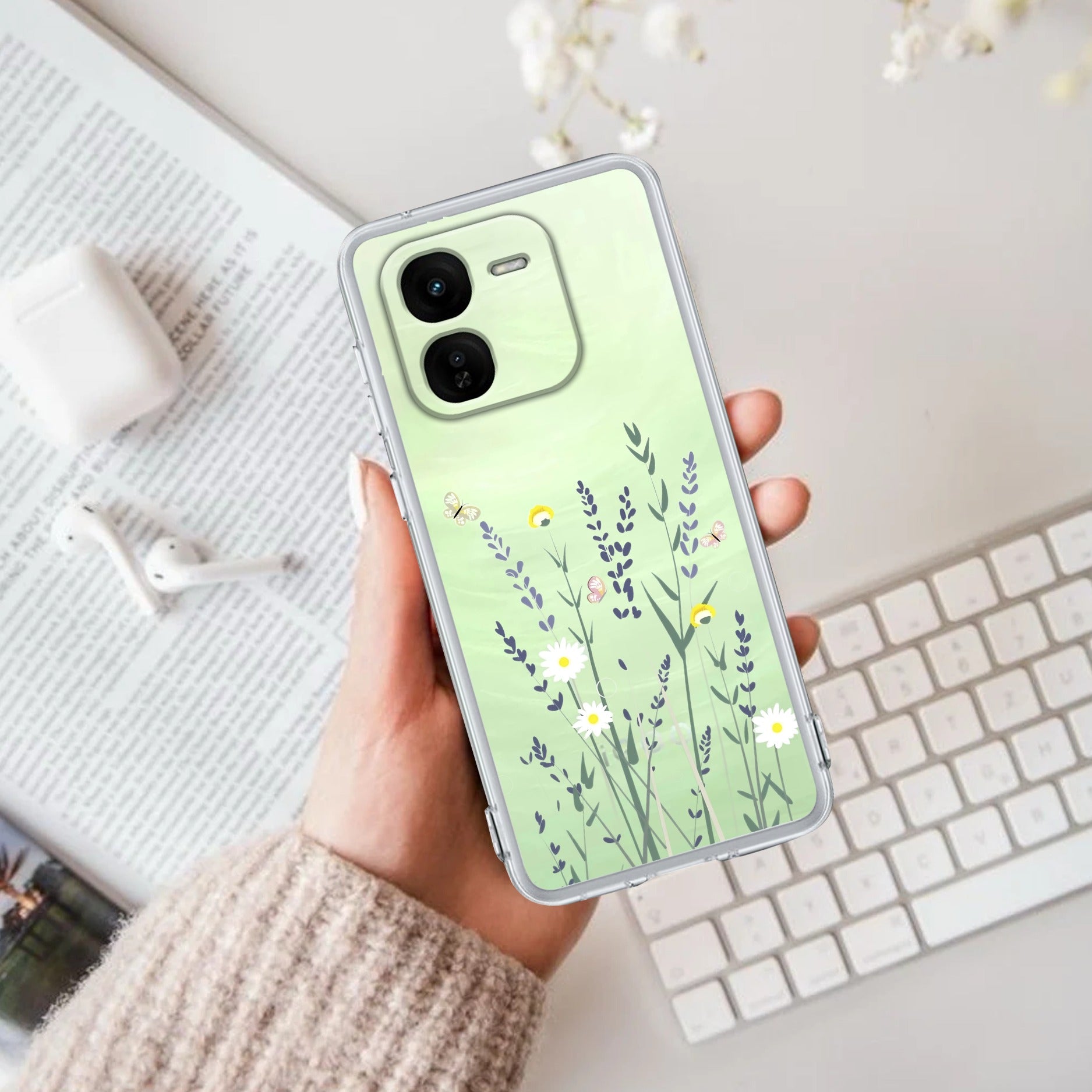 Floral Bush Transparent Silicon Case For iQOO Z9x 5G